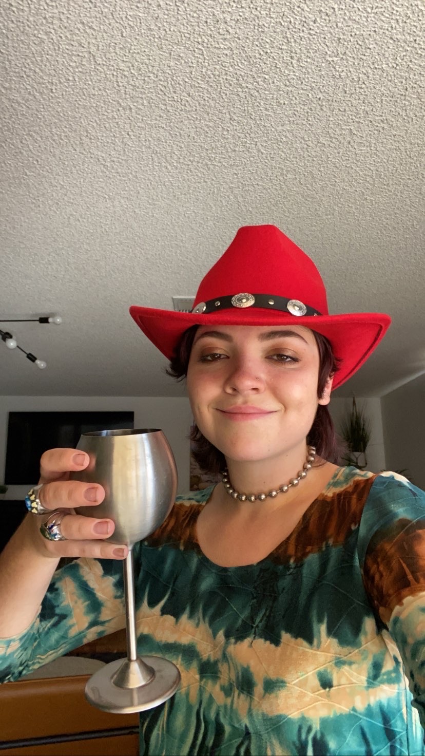 lena in cowboy hat